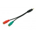 Equip 147943 cable de audio 1,5 m 2 x 3,5mm 3,5mm Negro