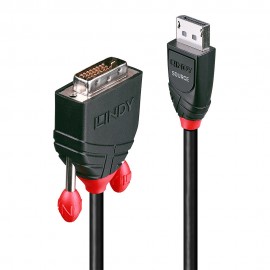 Lindy 41490 adaptador de cable de vídeo 1 m DVI-D DisplayPort Negro