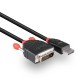 Lindy 41490 adaptador de cable de vídeo 1 m DVI-D DisplayPort Negro