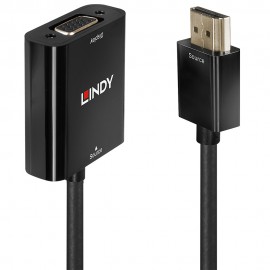 Lindy 38291 adaptador de cable de vídeo 0,1 m HDMI tipo A (Estándar) VGA (D-Sub) Negro