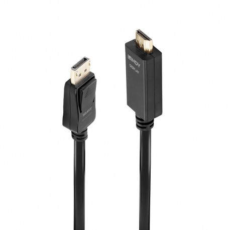 Lindy 36921 adaptador de cable de vídeo 1 m DisplayPort HDMI tipo A (Estándar) Negro