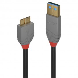 Lindy 36765 cable USB 0,5 m USB 3.2 Gen 1 (3.1 Gen 1) USB A Micro-USB B Negro