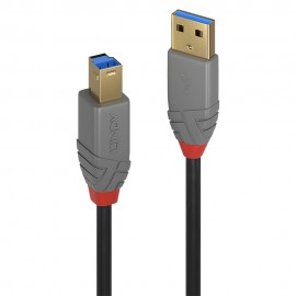Lindy 36743 cable USB 3 m USB 3.2 Gen 1 (3.1 Gen 1) USB A USB B Negro, Gris