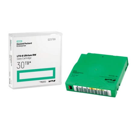 Hewlett Packard Enterprise Cartucho de datos HPE LTO-8 Ultrium de 30 TB RW - q2078a