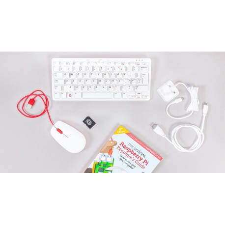 Raspberry Pi RPI400-KIT-ES PCs/estación de trabajo LPDDR4-SDRAM BCM2711 4 GB Raspberry Pi OS Mini PC Blanco