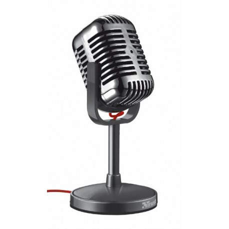 MICROFONO TRUST ELVII DESKTOP - ANGULO AJUSTABLE - BOTON MUTE - CABLE DE 1.8M - JACK 3.5MM - ESTILO VINTAGE