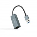 Nanocable Conversor USB 3.0 a Ethernet Gigabit 10/100/1000 Mbps, Aluminio, Gris, 15 cm - 10.03.0405