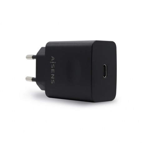 AISENS Cargador USB-C PD 3.0 1 Puerto 1x USB-C 20 W, Negro - ASCH-1PD20-BK