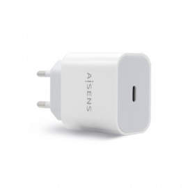 AISENS Cargador USB-C PВ3.0 1 Puerto 1x USB-C 20 W, Blanco - A110-0537