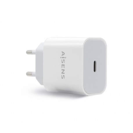 AISENS Cargador USB-C PВ3.0 1 Puerto 1x USB-C 20 W, Blanco - A110-0537