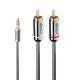 Lindy 35333 cable de audio 1 m 3,5mm 2 x RCA Antracita
