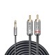 Lindy 35333 cable de audio 1 m 3,5mm 2 x RCA Antracita
