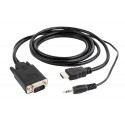 Gembird A-HDMI-VGA-03-6 adaptador de cable de vídeo 1,8 m HDMI tipo A (Estándar) VGA (D-Sub) + 3,5mm Negro