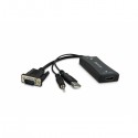 3GO C132 adaptador de cable de vídeo 0,285 m VGA (D-Sub) + 3.5mm + USB Type-A HDMI Negro