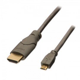 Lindy 0.5m HDMI - USB 2.0 Micro B M/M 0,5 m Micro USB Negro, Antracita