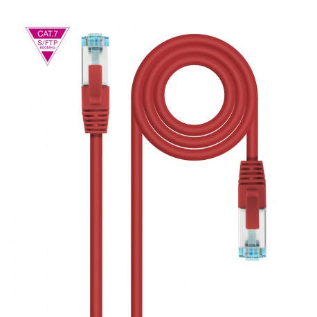Nanocable Cable de Red Cat.7 600MHZ LSZH SFTP PIMF AWG26, Rojo, 1 m - 10.20.1701-R