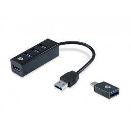 Conceptronic HUBBIES04B hub de interfaz USB 3.2 Gen 1 (3.1 Gen 1) Type-A 5000 Mbit/s Negro
