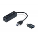 Conceptronic HUBBIES04B hub de interfaz USB 3.2 Gen 1 (3.1 Gen 1) Type-A 5000 Mbit/s Negro