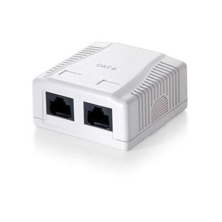 Equip 235212 Roseta de superficie Cat. 6 2 Hembras RJ45