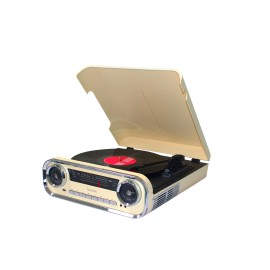Lauson 01TT15 tocadisco Tocadiscos de tracción por correa Beige, Negro