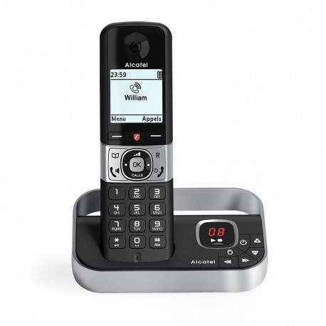 Alcatel F890 Teléfono DECT Identificador de llamadas Negro, Plata - ATLD1422856