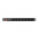 Lanberg PDU-PRO-07F-0200-BK unidad de distribución de energía (PDU) 6 salidas AC 1U Negro