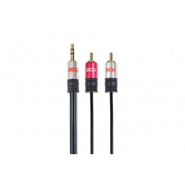 DCU Advance Tecnologic 30701240 cable de audio 3 m 3,5mm 2 x RCA Negro, Rojo, Acero inoxidable