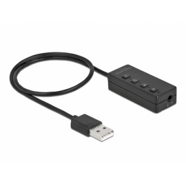 DeLOCK 66731 cable de audio 0,4 m 2 x 3.5mm USB tipo A Negro