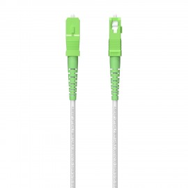 AISENS Cable Fibra Óptica Latiguillo G657A2 3.0 9/125 SMF Simplex CPR DCA LSZH, SC/APC-SC/APC, Blanco, 60 m