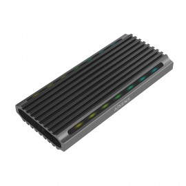 AISENS Caja Externa M.2 RGB Gaming ASM2-RGB011GR SATA/NVMe A USB3.1 Gen2, Gris - ASM2-RGB011GR