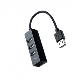 Nanocable Hub USB 2.0 con 4 Puertos de USB 2.0, USB-A/M-USB 2.0/H, Negro, 15 cm - 10.16.4404