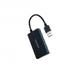 Nanocable Hub USB 3.0 con 4 Puertos de USB 3.0, USB-A/M-USB 3.0/H, Negro, 15 cm - 10.16.4403