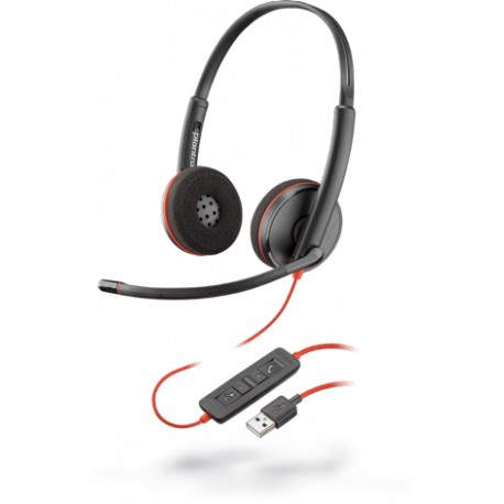 Plantronics Blackwire C3220 Auriculares Diadema Negro, Rojo