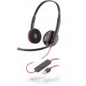 Plantronics Blackwire C3220 Auriculares Diadema Negro, Rojo