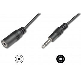 ASSMANN Electronic 3.5mm M/F, 2.5 m cable de audio 2,5 m 3,5mm Negro - AK-510200-030-S