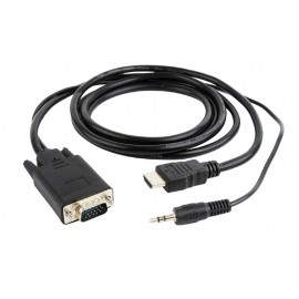 Gembird CC-DP-HDMI-5M adaptador de cable de vídeo HDMI + 3.5mm VGA (D-Sub) Negro