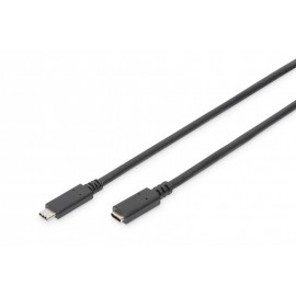 Digitus AK-300210-007-S cable USB 0,7 m USB C Macho Hembra Negro