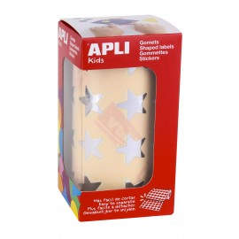 APLI 12045 etiqueta autoadhesiva Estrella Permanente Plata