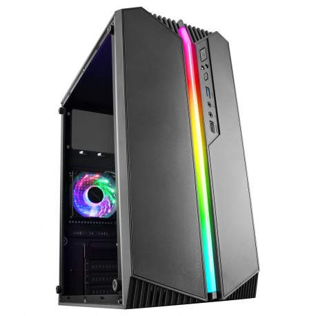 Mars Gaming MC-S1 Negro Caja PC Compacta Gaming Micro-ATX Iluminación ARGB 12 Modos Ventilador FRGB Ventana Lateral Completa