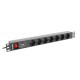 Lanberg PDU-07F-0200-IEC-BK unidad de distribución de energía (PDU) 7 salidas AC 1U Negro
