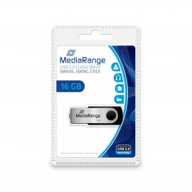 MediaRange MR910 unidad flash USB 16 GB USB Type-A / Micro-USB 2.0 Negro, Plata