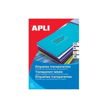 APLI SP-581225 Transparente Etiqueta para impresora autoadhesiva