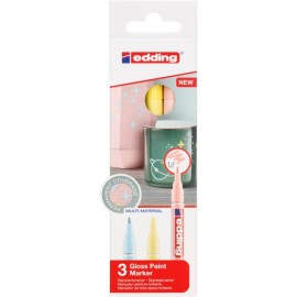Edding 751 marcador permanente Punta redonda Azul, Rosa, Amarillo 3 pieza(s)