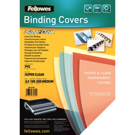 Fellowes 53764 cubierta A3 PVC Transparente 100 pieza(s)