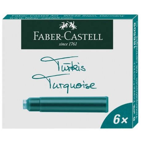 Faber-Castell 185509 Recambio de bolígrafo Turquesa 6 pieza(s)