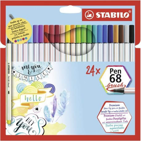 STABILO Pen 68 brush rotulador Multicolor 24 pieza(s) - 568/24-211