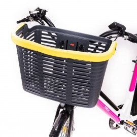 Urban Prime UP-BSK-EBK bolsa para bicicletas y cesta Frente Cesta para bicicleta Plástico Negro, Amarillo
