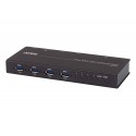 ATEN Switch de periféricos formato industrial USB 3.2 Gen 1 de 4 x 4 puertos - US3344I-AT