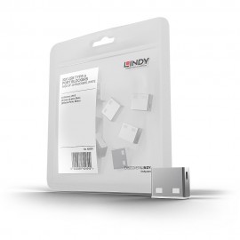Lindy 40464 bloqueador de puerto USB tipo A Blanco Acrilonitrilo butadieno estireno (ABS) 10 pieza(s)