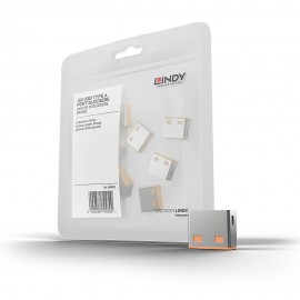 Lindy 40463 bloqueador de puerto USB tipo A Naranja Acrilonitrilo butadieno estireno (ABS) 10 pieza(s)
